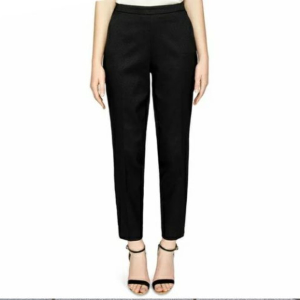 Ted Baker Black Mid Rise Straight Leg Trousers size 1/ US 4